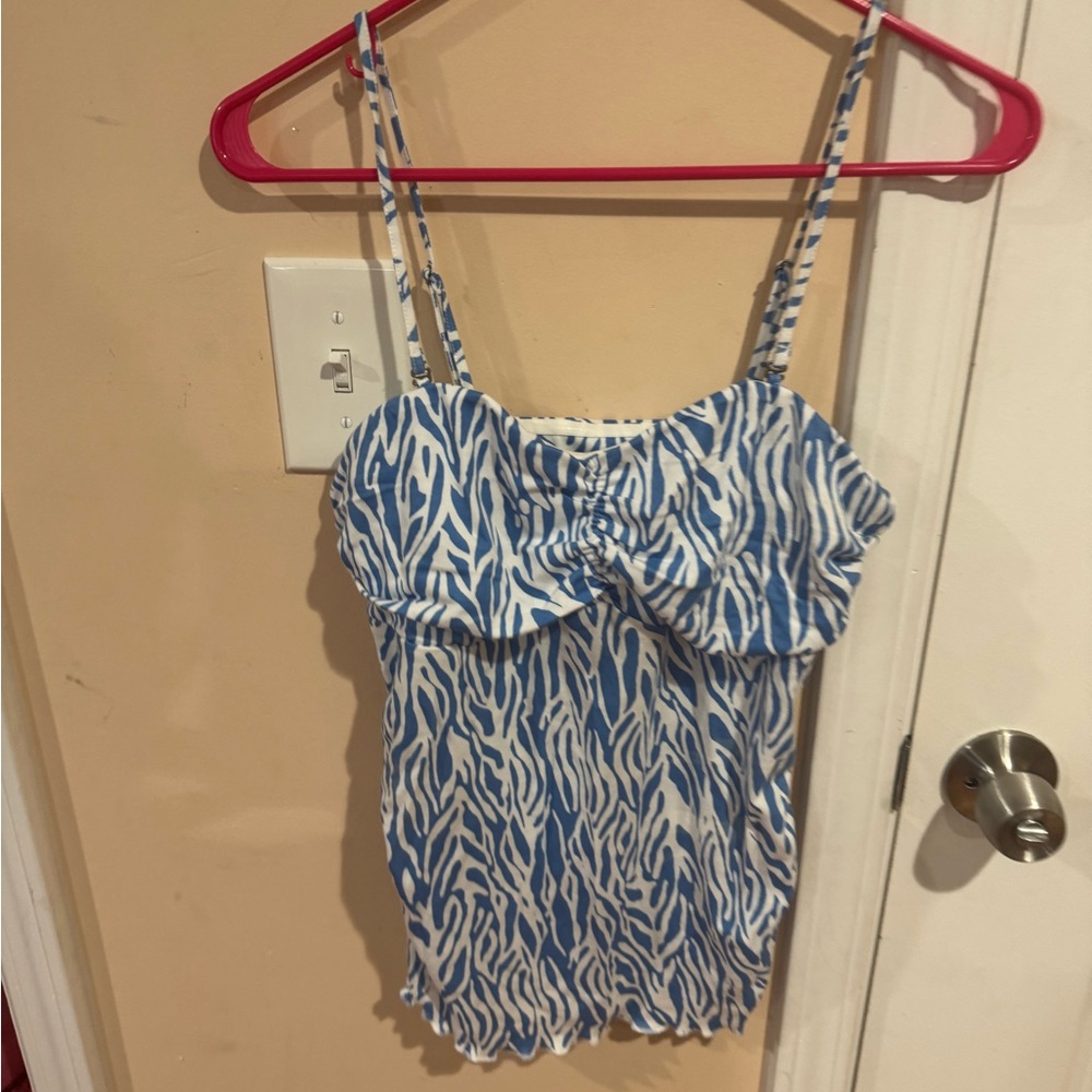 Diane Von Furstenberg Blue and White Camisole